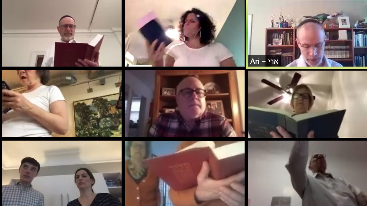 BJ rabbis and community members pray on Zoom