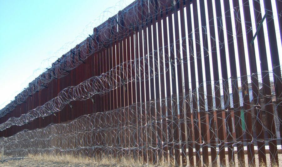 barbed wire on fence